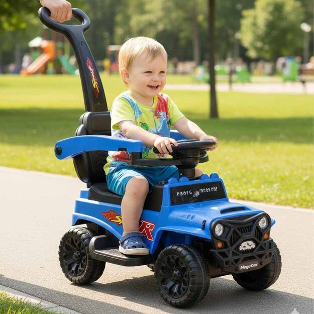 Visureigio automobilio stūmimas su garsu ir &scaron;viesomis mėlyna