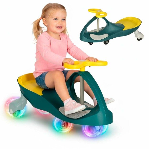 Gravitacijos kalneliai &scaron;viečiantys LED ratai žalia geltona