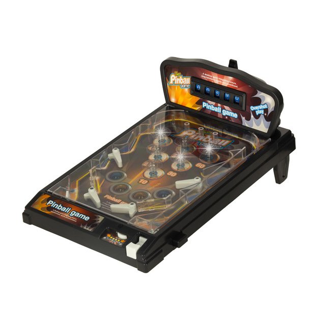 Pinball flipper arkadinis žaidimų stalas su šviesomis ir muzika