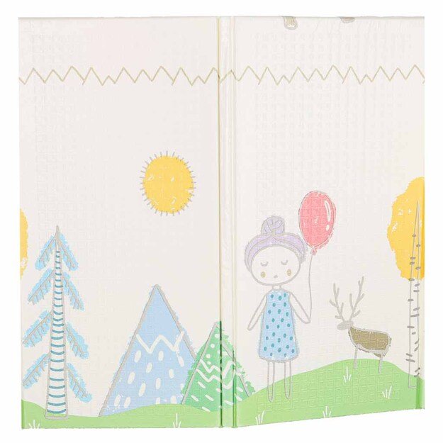 Edukacinis dvipusis sulankstomas putplasčio kilimėlis 150x200 cm me&scaron;kiukas medis