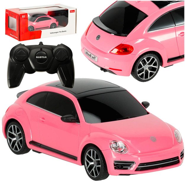 Rastar 76200 Volkswagen Beetle nuotolinio valdymo automobilis 1:24 rožinės spalvos