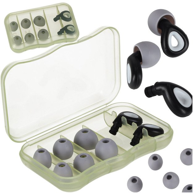 Ausų ki&scaron;tukai silikoniniai kam&scaron;čiai triuk&scaron;mo mažinimui 3 dydžių rinkinys