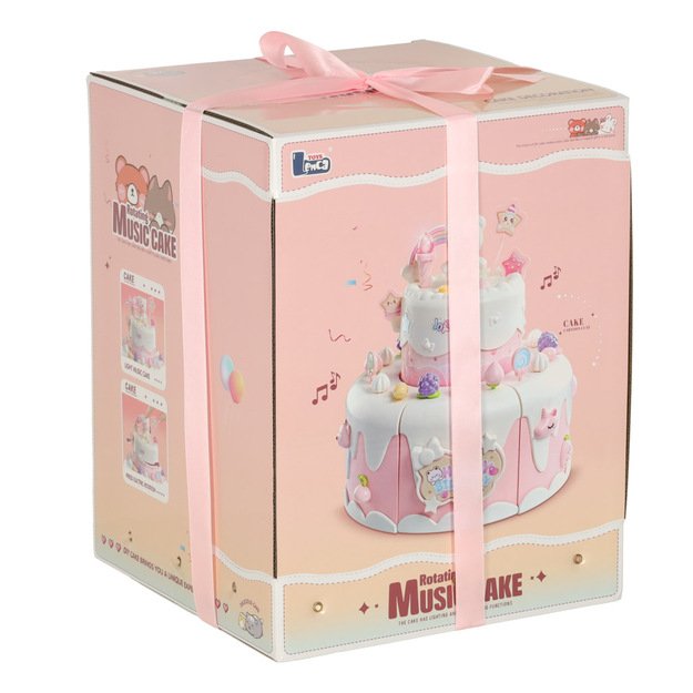 Gimtadienio tortas sukrauti pjaustymo Velcro muzikos &scaron;viesos virtuvė 16 vienetų rožinė