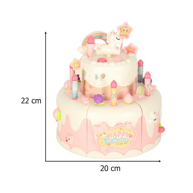 Gimtadienio tortas sukrauti pjaustymo Velcro muzikos &scaron;viesos virtuvė 16 vienetų rožinė