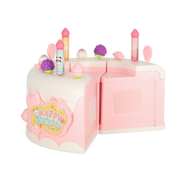 Gimtadienio tortas sukrauti pjaustymo Velcro muzikos &scaron;viesos virtuvė 16 vienetų rožinė
