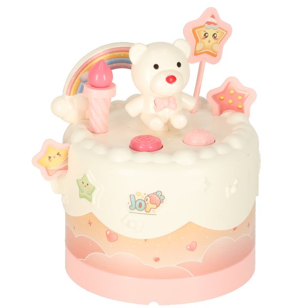 Gimtadienio tortas sukrauti pjaustymo Velcro muzikos &scaron;viesos virtuvė 16 vienetų rožinė