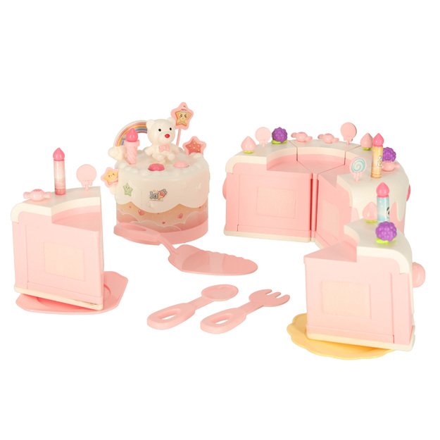 Gimtadienio tortas sukrauti pjaustymo Velcro muzikos &scaron;viesos virtuvė 16 vienetų rožinė