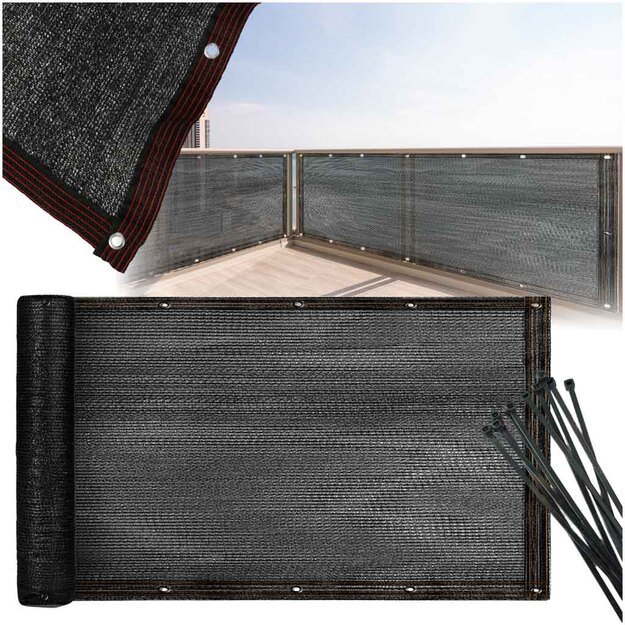 Balkono danga LUARO maskuojamasis kilimėlis &scaron;e&scaron;ėlių tinklas balkonui terasai 150g/m2 105x500cm UV