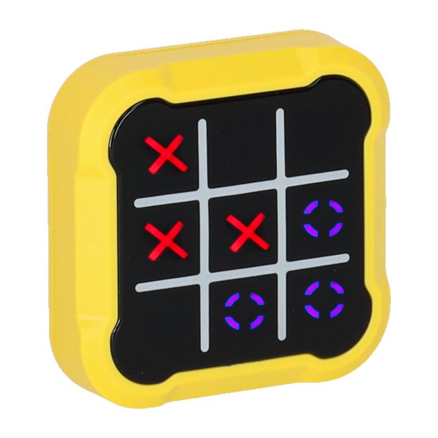 Kryžių ratas elektroninis galvosūkių žaidimas tic tac toe konsolė ne&scaron;iojamas geltonas
