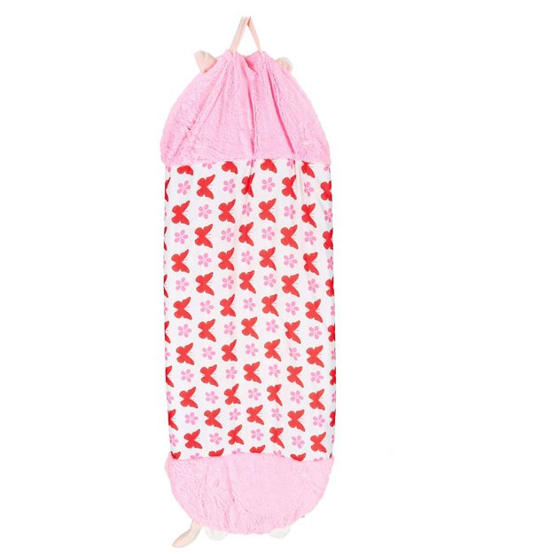 Vaiki&scaron;kas miegmai&scaron;is turistinė pagalvė 2in1 135x50cm rožinė