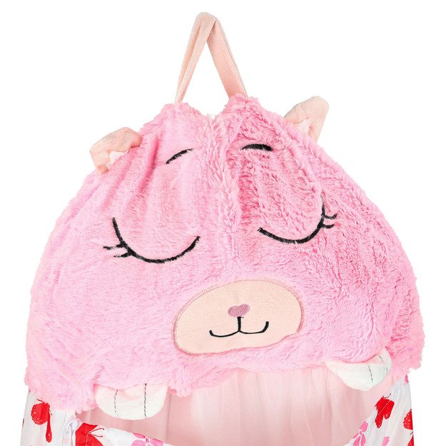 Vaiki&scaron;kas miegmai&scaron;is turistinė pagalvė 2in1 135x50cm rožinė