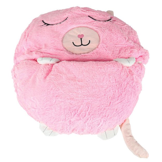 Vaiki&scaron;kas miegmai&scaron;is turistinė pagalvė 2in1 135x50cm rožinė