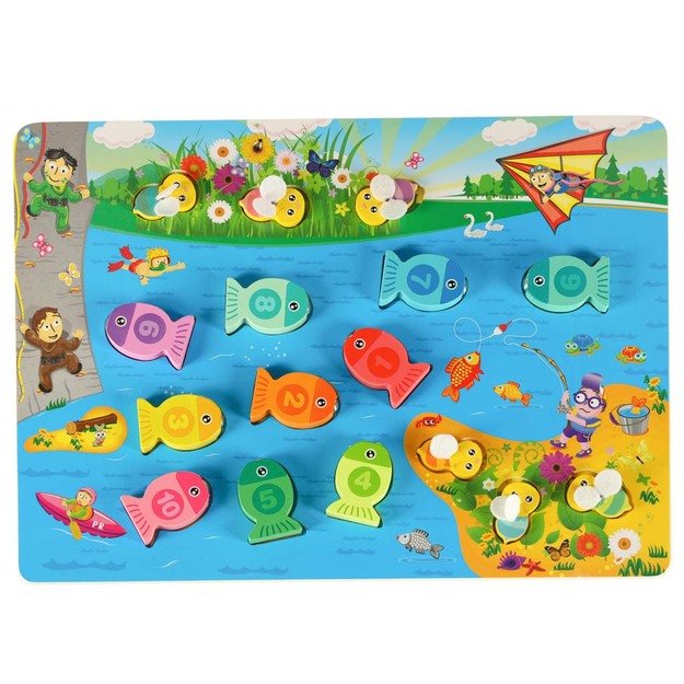 Montessori medinis žvejybos žaidimas su magnetu