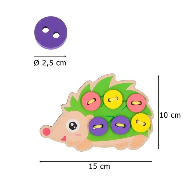 Mokomasis rinkinys, skirtas mokytis siūti sagas ežiukas ežiukas