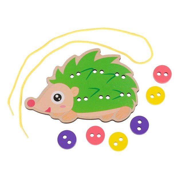 Mokomasis rinkinys, skirtas mokytis siūti sagas ežiukas ežiukas