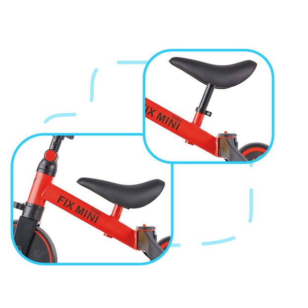 Trike Fix Mini krosinis triratukas 3in1 su pedalais raudonos spalvos