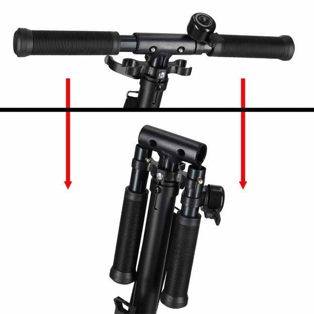 Trike Fix miesto motoroleris sulankstomas 200 mm ratais juodas/pilkas