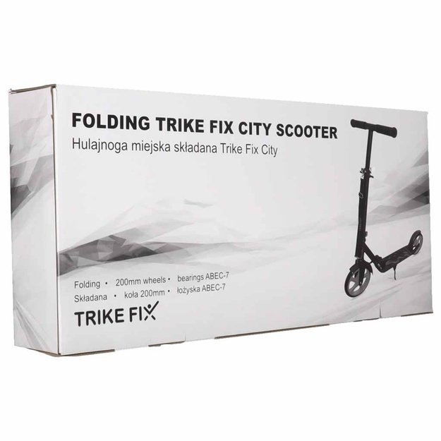 Trike Fix miesto motoroleris sulankstomas 200 mm ratais juodas/pilkas