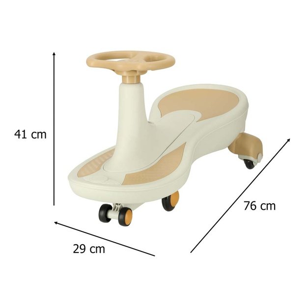 Gravitacijos kalneliai &scaron;viečiantys LED ratai su grojančia muzika 76cm aukso ir baltos spalvos maks. 120kg