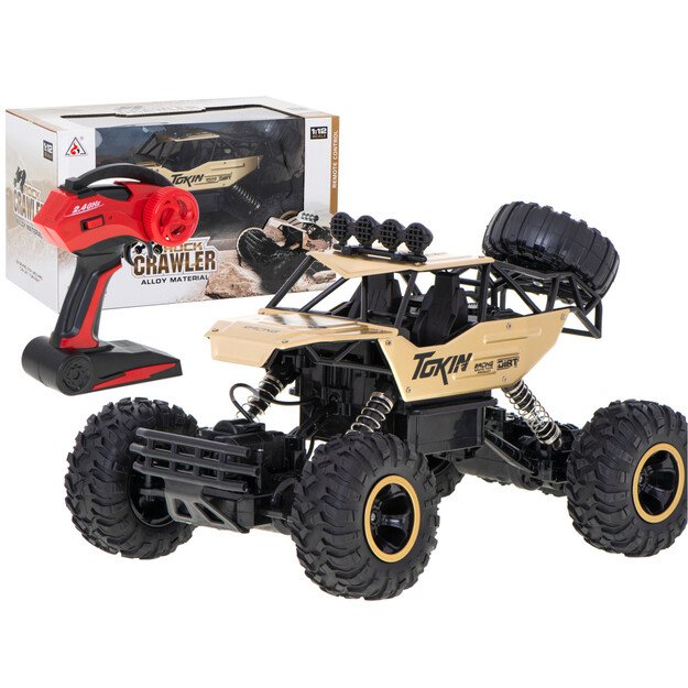 RC automobilis Rock Crawler 1:12 4WD METAL aukso spalvos