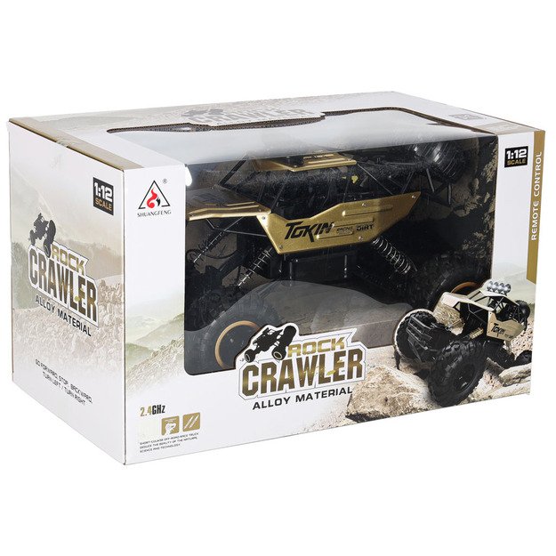 RC automobilis Rock Crawler 1:12 4WD METAL aukso spalvos
