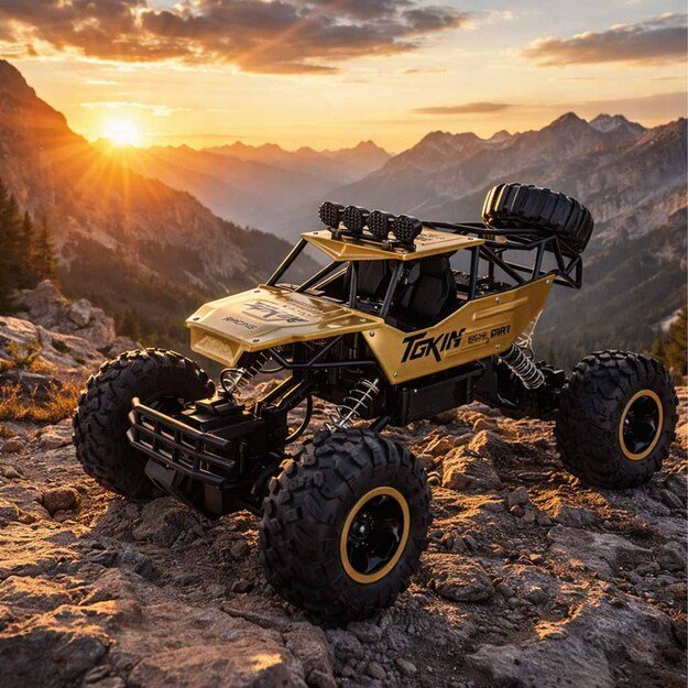 RC automobilis Rock Crawler 1:12 4WD METAL aukso spalvos