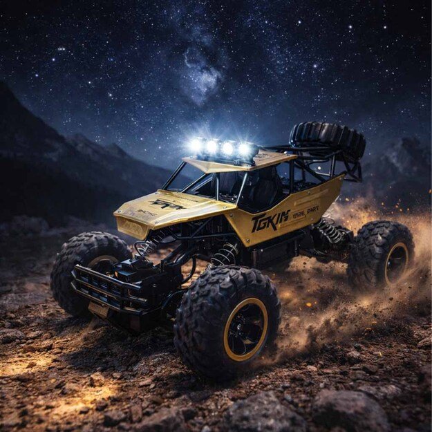 RC automobilis Rock Crawler 1:12 4WD METAL aukso spalvos