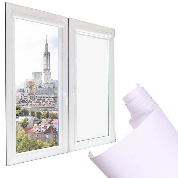 Lipnios langų plėvelės ritinys matinis pieno spalvos 1,22x50 m