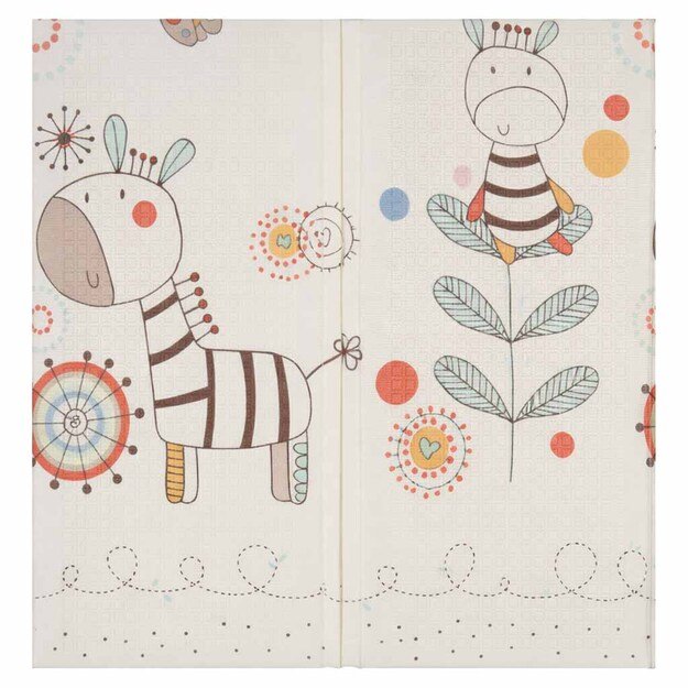 Edukacinis dvipusis sulankstomas putplasčio kilimėlis 180x200cm gyvūnų modelis