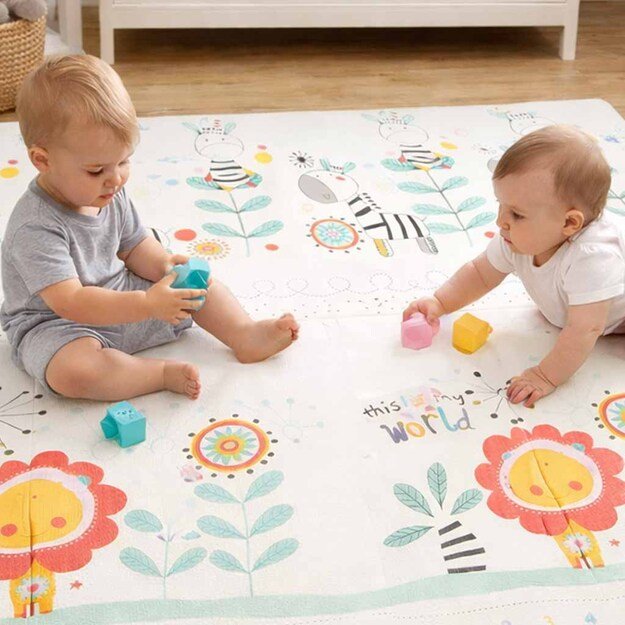 Edukacinis dvipusis sulankstomas putplasčio kilimėlis 180x200cm gyvūnų modelis