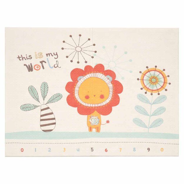 Edukacinis dvipusis sulankstomas putplasčio kilimėlis 180x200cm gyvūnų modelis