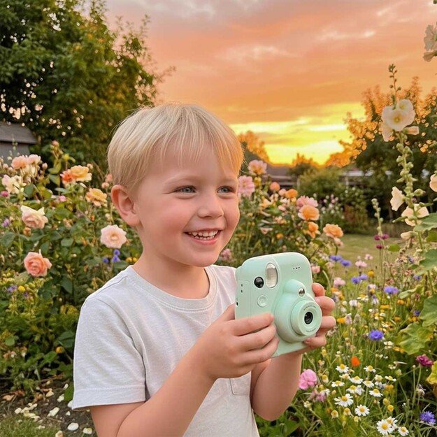 Skaitmeninis momentinis fotoaparatas 16x 128GB kasetės, žalios spalvos žymekliai