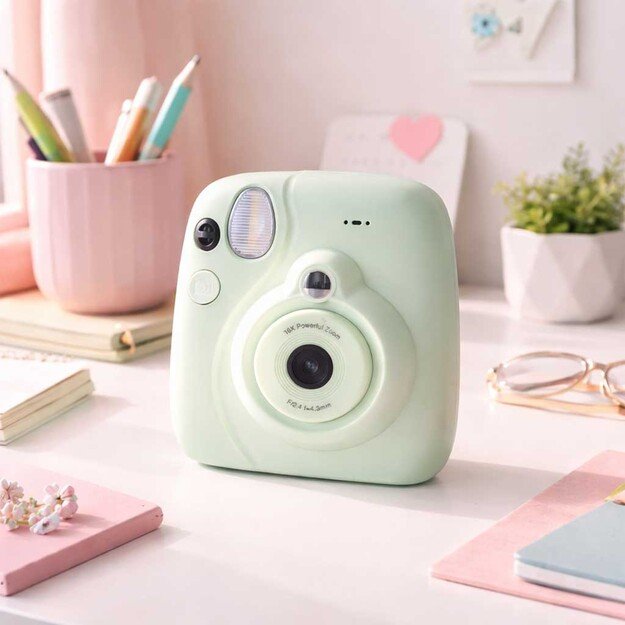 Skaitmeninis momentinis fotoaparatas 16x 128GB kasetės, žalios spalvos žymekliai