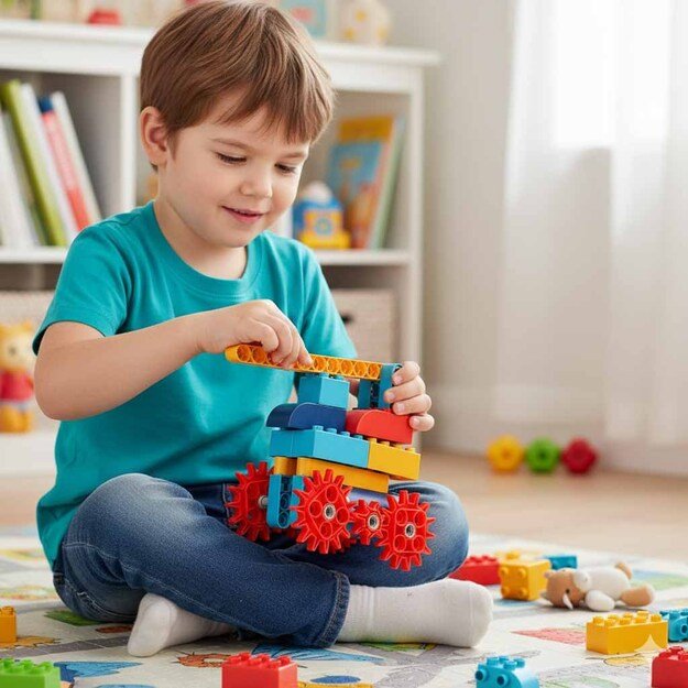 Statybinės kaladėlės, judančios su varikliu 116 vnt.