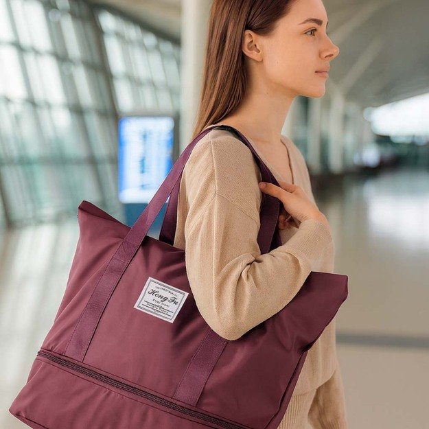 Kelioninis krep&scaron;ys ant ratukų sulankstomas kelioninis erdvus 3 dydžių violetinis