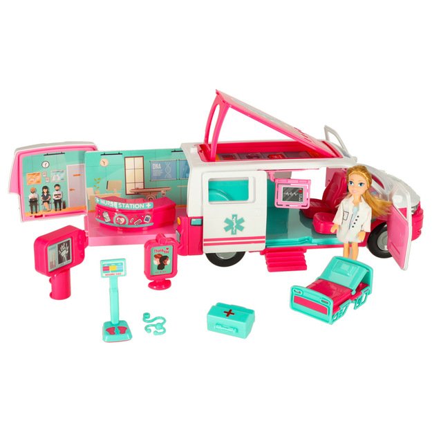 Greitosios pagalbos automobilis, mobiliosios ligoninės lėlės priedai