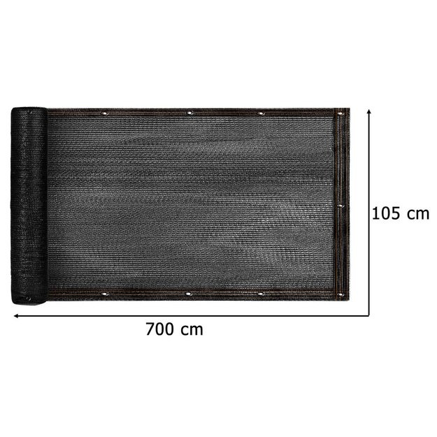 Balkono danga LUARO maskuojamasis kilimėlis balkono terasos &scaron;e&scaron;ėlių tinklelis 150g/m2 105x700cm UV + Tritics
