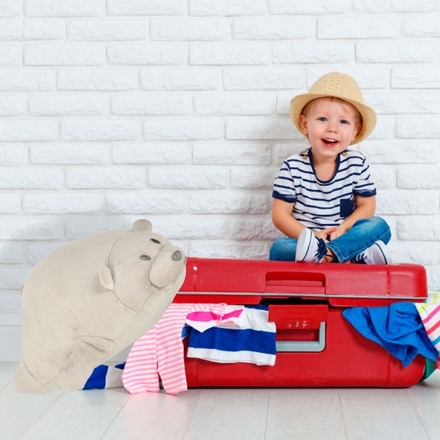 Kelioninė pagalvėlė 2in1 kaklo ritinėlis lėktuvui, automobiliui, me&scaron;kiukas talismanas