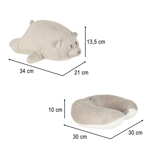 Kelioninė pagalvėlė 2in1 kaklo ritinėlis lėktuvui, automobiliui, me&scaron;kiukas talismanas