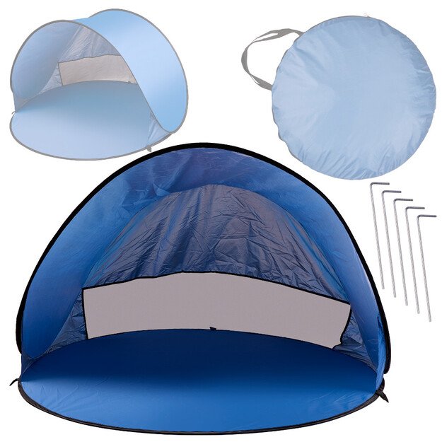 Paplūdimio palapinė didelė savaime sulankstoma automatinė paplūdimio sodo užsklanda XL 146x146cm + dangtis