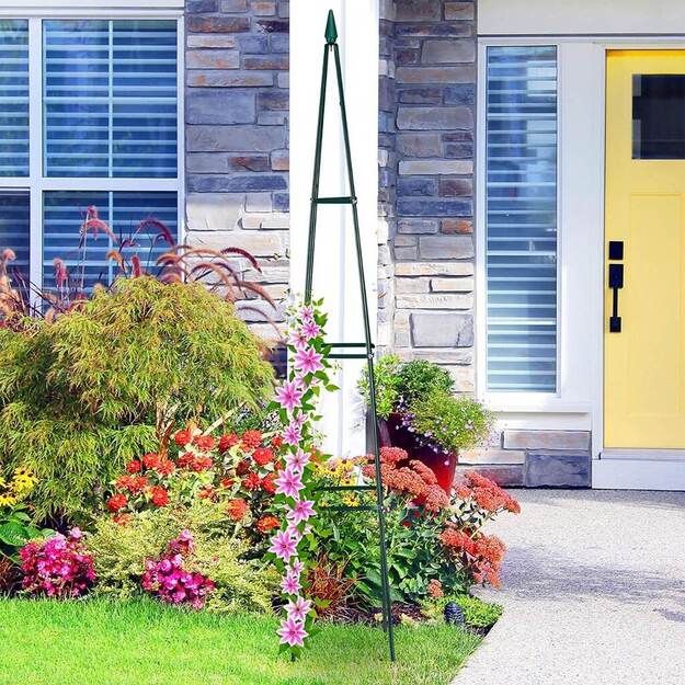 LUARO sodo pavėsinė gėlių stovas laipiojančioms rožėms metalinė piramidė