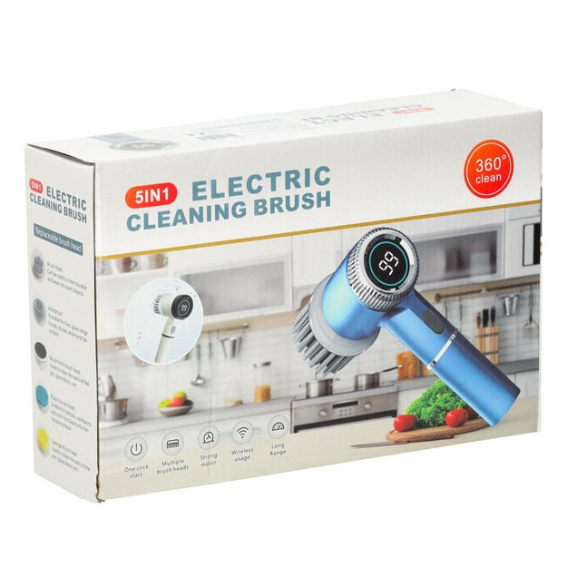 Elektrinis valymo &scaron;epetys 5in1 vonios kambario grindų skiediniui baseinas LED