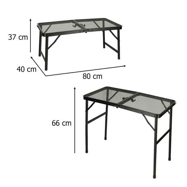 LUARO turistinis stalas kempingo maitinimo sulankstomas stalas 80 x 40 x 66 x 37 cm