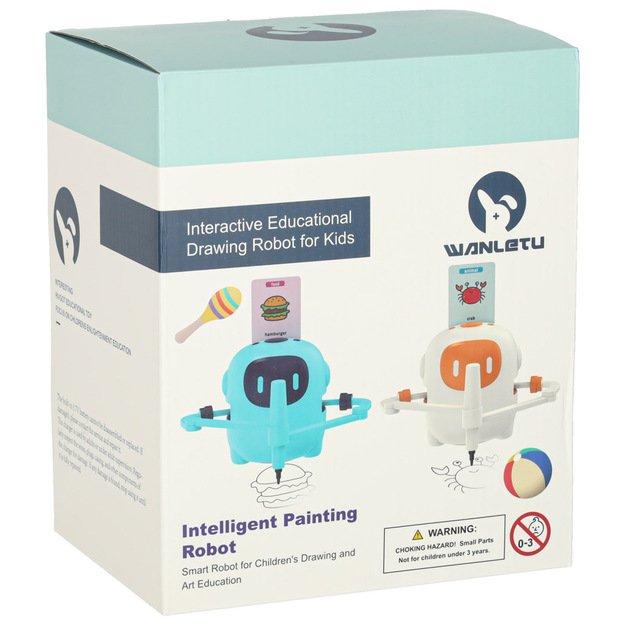 Edukacinis robotas interaktyvus mokymasis pie&scaron;ti ra&scaron;ymo fiche rinkinys žymekliai oranžinė