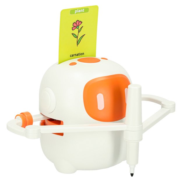 Edukacinis robotas interaktyvus mokymasis pie&scaron;ti ra&scaron;ymo fiche rinkinys žymekliai oranžinė