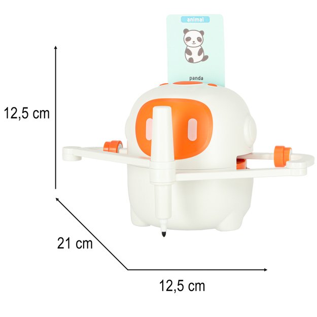 Edukacinis robotas interaktyvus mokymasis pie&scaron;ti ra&scaron;ymo fiche rinkinys žymekliai oranžinė