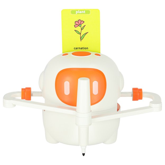 Edukacinis robotas interaktyvus mokymasis pie&scaron;ti ra&scaron;ymo fiche rinkinys žymekliai oranžinė