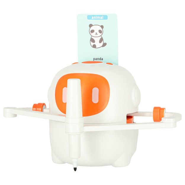 Edukacinis robotas interaktyvus mokymasis pie&scaron;ti ra&scaron;ymo fiche rinkinys žymekliai oranžinė