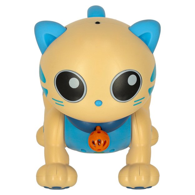 Interaktyvi katė nuotolinio valdymo RC robotas &scaron;okinėja mėlyna spalva