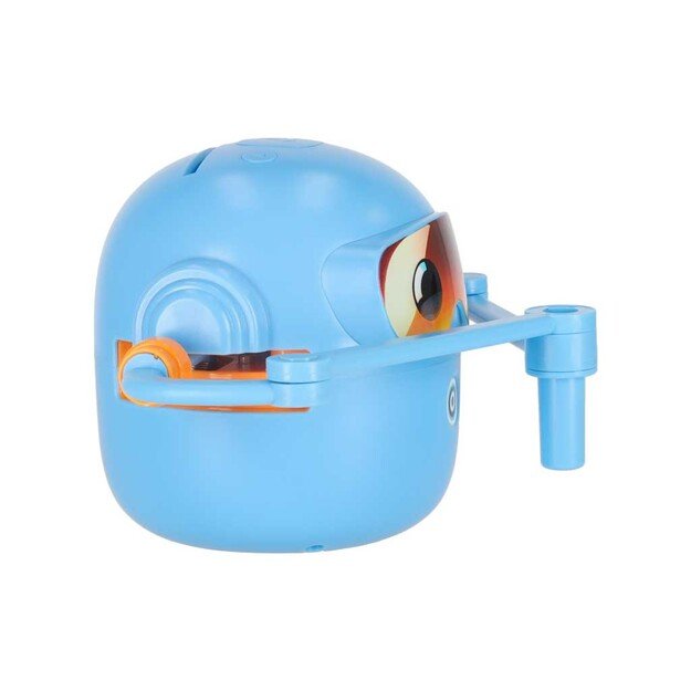 Interaktyvus mokomasis robotas-žaislas, mokantis pie&scaron;ti flomasteriais mėlynos spalvos